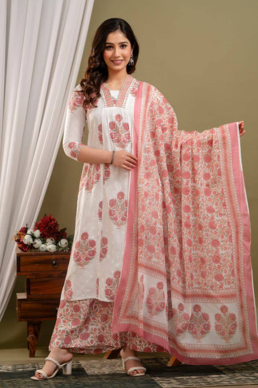 Ruby Radiance Cotton Comfort Set Trouser & dupatta