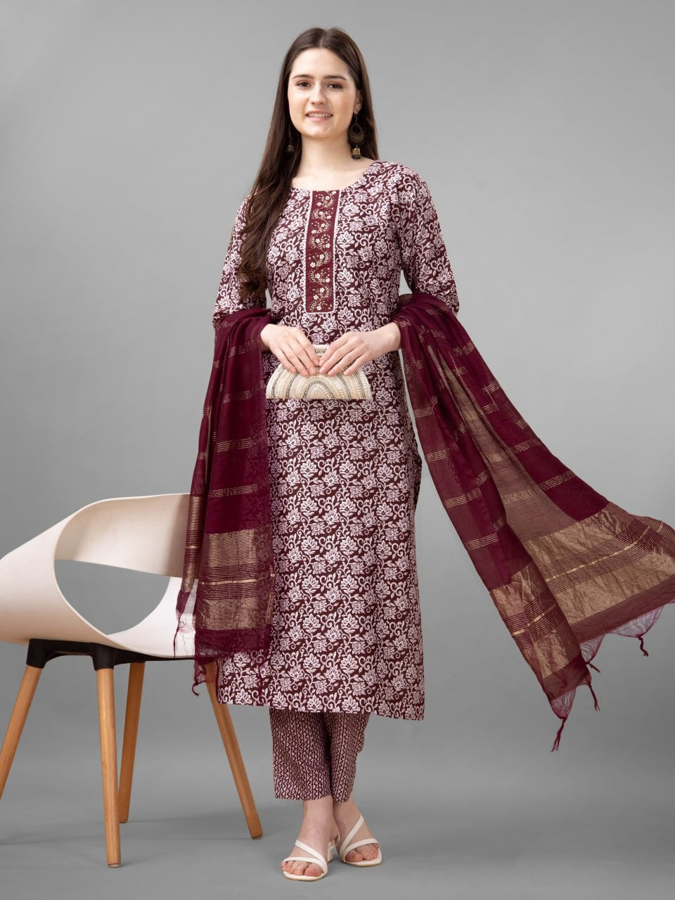 Maroon Royal Rayon Kurta set