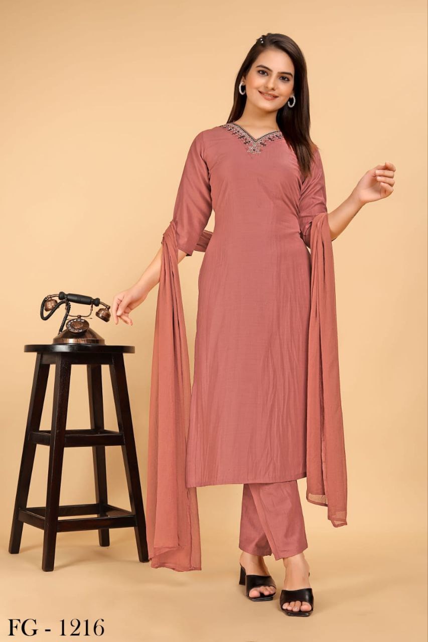 Serene Chic Pure Chiffon  Chinnon Kurta 3 Pc set