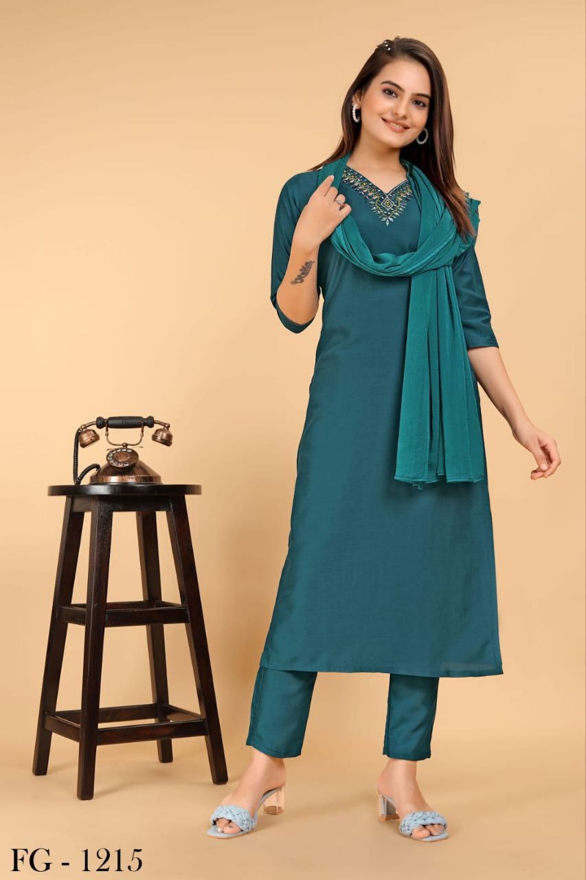 Serene Chic Pure Chiffon  Chinnon Kurta 3 Pc set