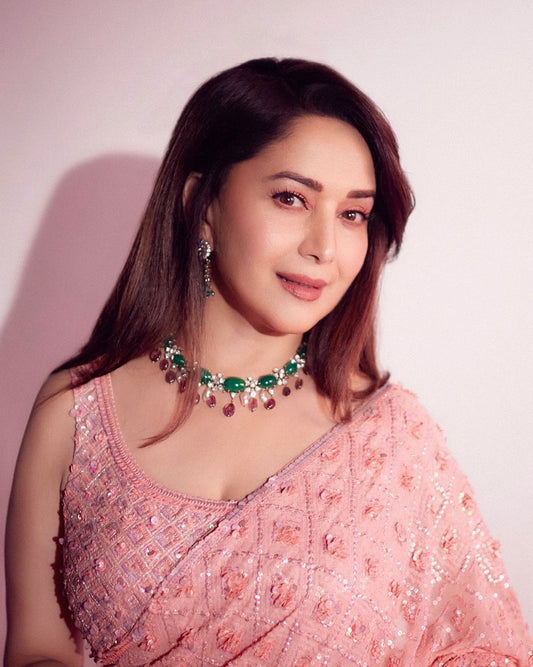 Pink Glamour Sequins Madhuri Saree