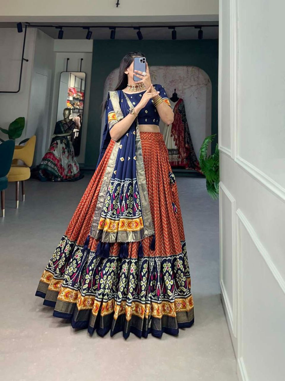 Tussar Silk Lehenga Choli With Heavy Tassels