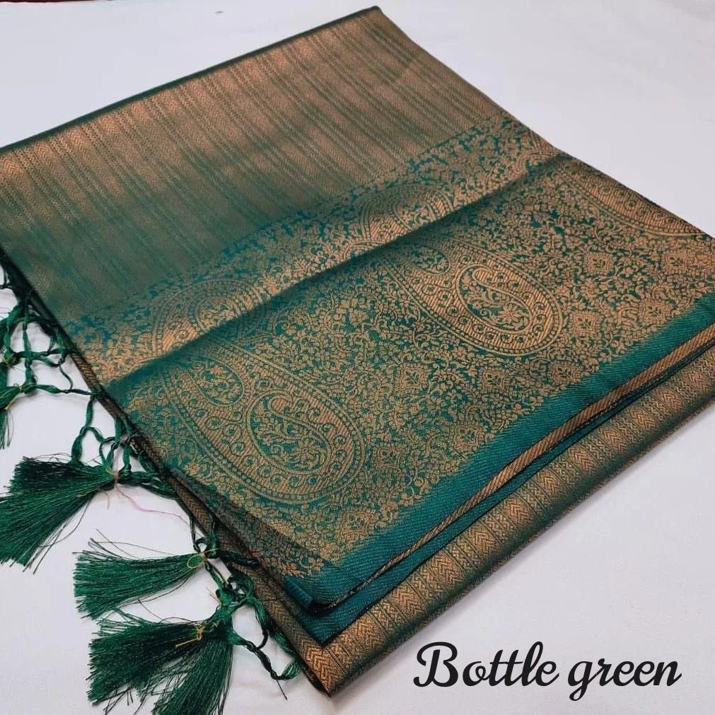 Kubera Pattu Silk Saree Rich Pallu &amp; Brocade Kubera Silk Blouse