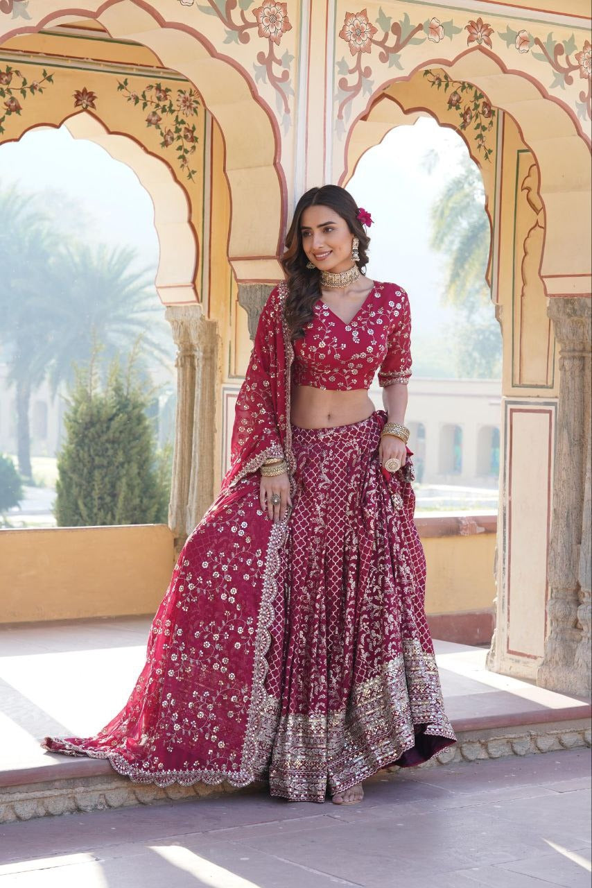 Royal Aura: Sequin Jacquard Lehenga